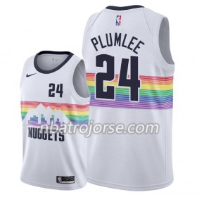 Män Denver Nuggets Tröja Mason Plumlee 24 2018-19 Nike City Edition Vit Swingman